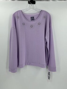 Muk Luks sweatshirt features eyelet detailing xl